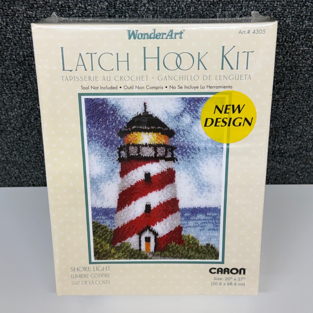 WonderArt Caron‎ Latch Hook Kit Shore Light Lighthouse Nautical 20x27 Art 4305